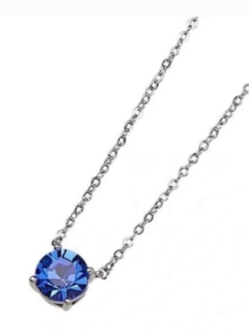 Park Lane Impression Silver Necklace with Deep Blue Crystal Pendant - Picture 10 of 10